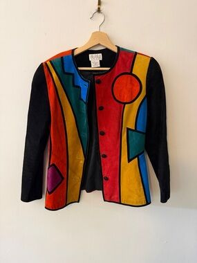 Vintage 80's Pia Rucci Mod Colour Block
Suede Jacket